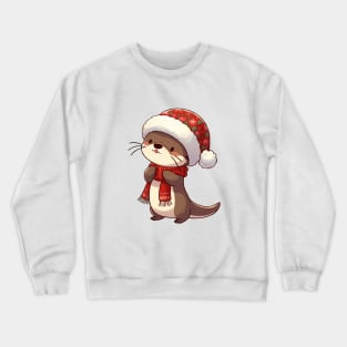 Cute Christmas Otter Crewneck Sweatshirt